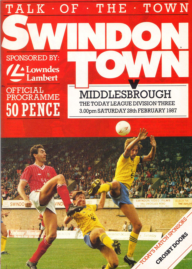<b>Saturday, February 28, 1987</b><br />vs. Middlesbrough (Home)